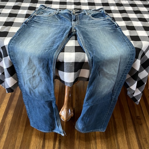 Buckle BKE TYSON Straight Leg Jeans Men's Size 33 x 33.5 Long Tall Thick Stitch - Picture 3 of 12